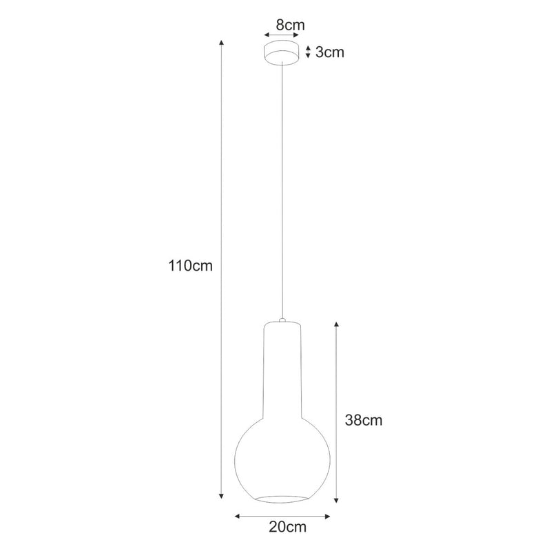 Kaja Arvi White 1L pendant lamp E27 H 110.0cm