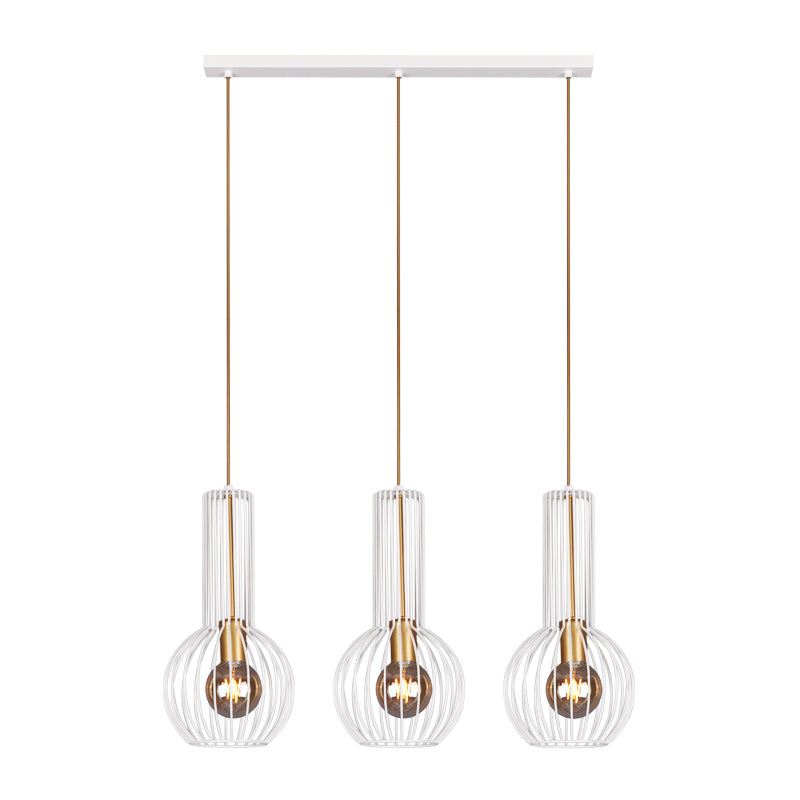 Kaja Arvi White 3L linear suspension pendant lamp E27 H 110.0cm