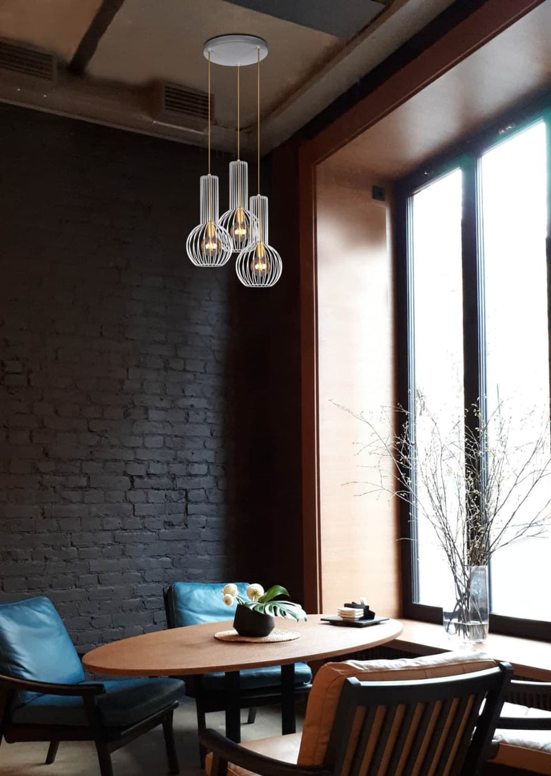 Kaja Arvi White 3L pendant lamp E27 H 110.0cm