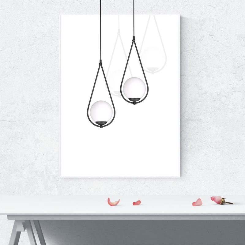 Kaja Neve Black 2L pendant lamp E14 H 90.0cm