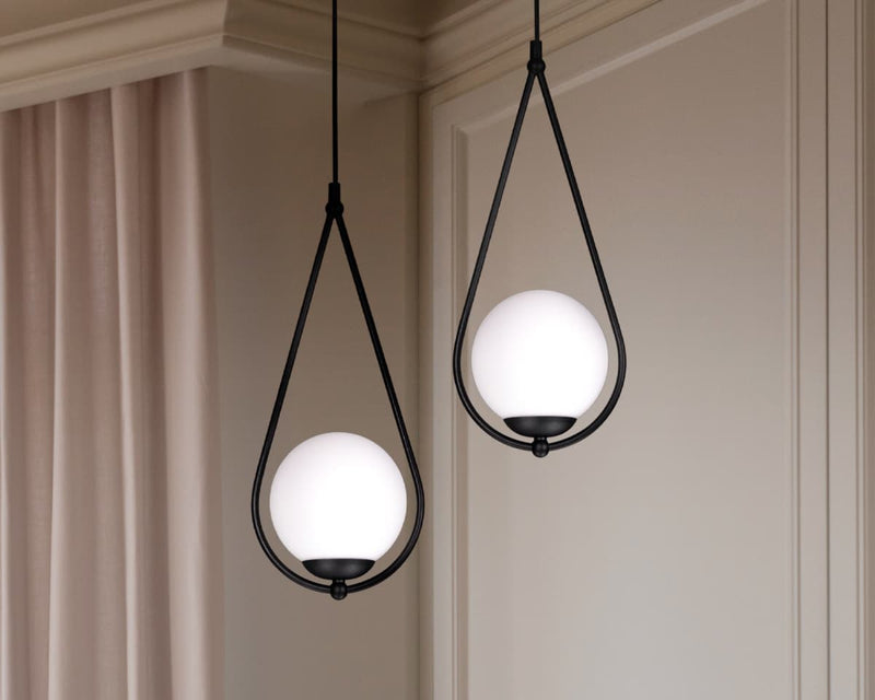 Kaja Neve Black 2L pendant lamp E14 H 90.0cm