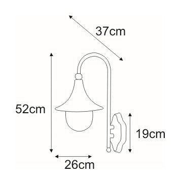 Kaja Boston 1L outdoor wall lamp E27 H 52.0cm