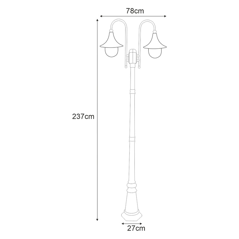 Kaja Boston 2L street light E27 H 237.0cm