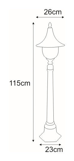 Kaja Boston 1L street light E27 H 115.0cm