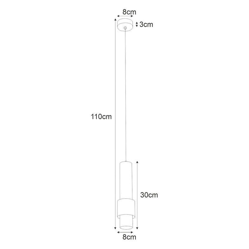 Kaja Nikos 1L ceiling pendant spot GU10 H 110.0cm