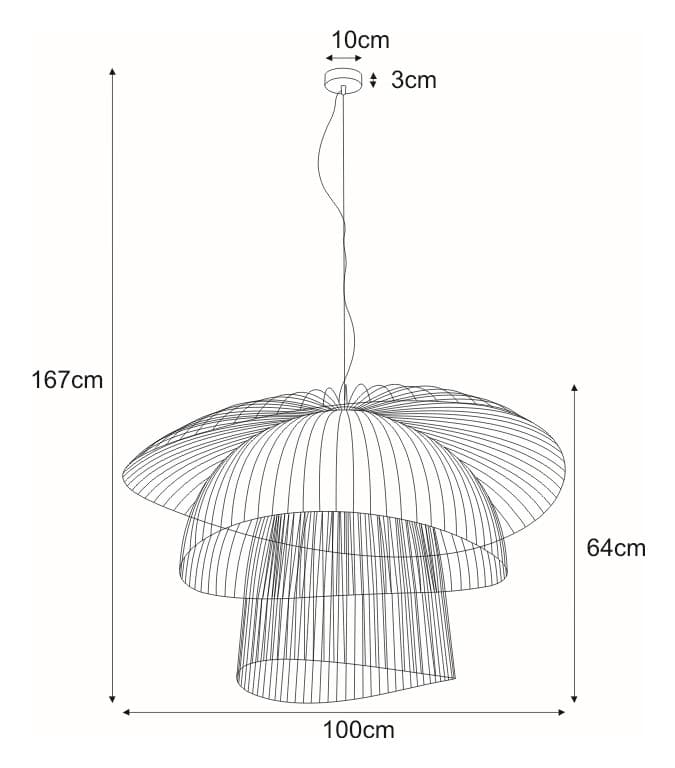 Kaja Plaza 1L pendant lamp E27 H 167.0cm