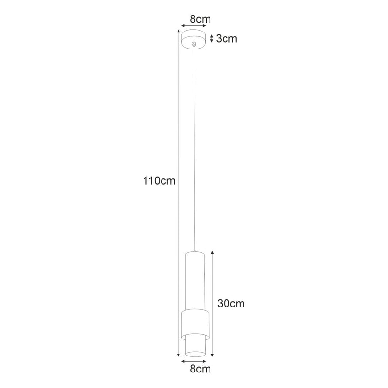 Kaja Pern 1L ceiling pendant spot GU10 H 110.0cm
