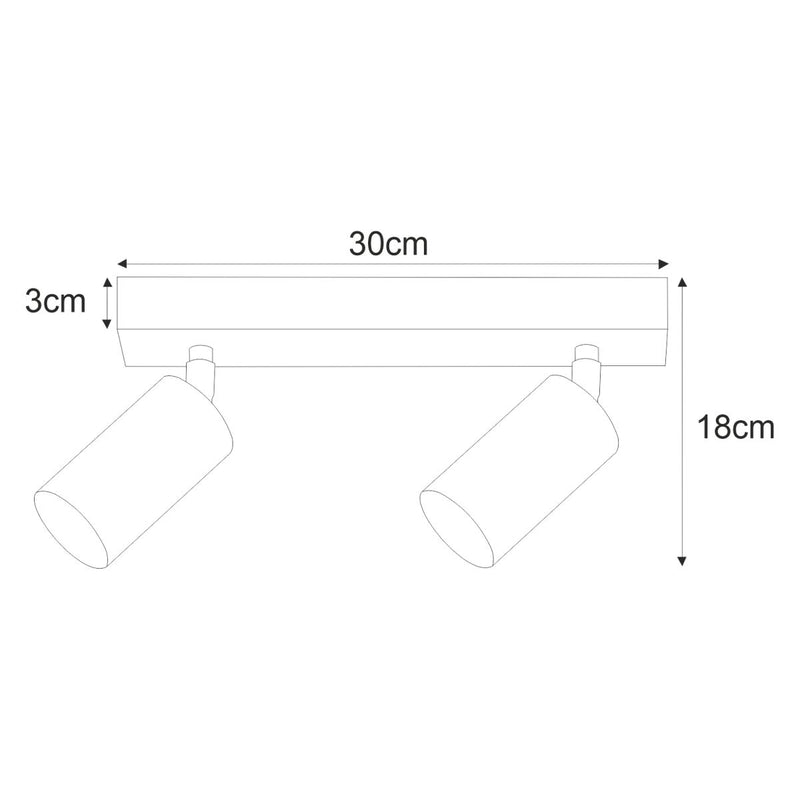 Kaja Kayla 2L ceiling spotlight GU10 H 18.0cm