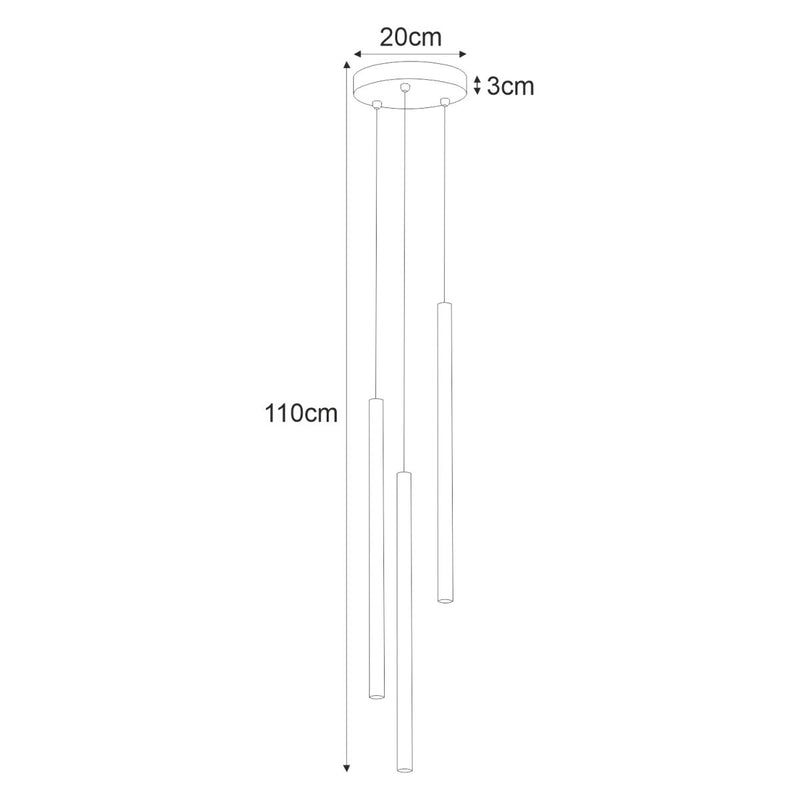 Kaja Gelato 3L pendant lamp G9 H 110.0cm