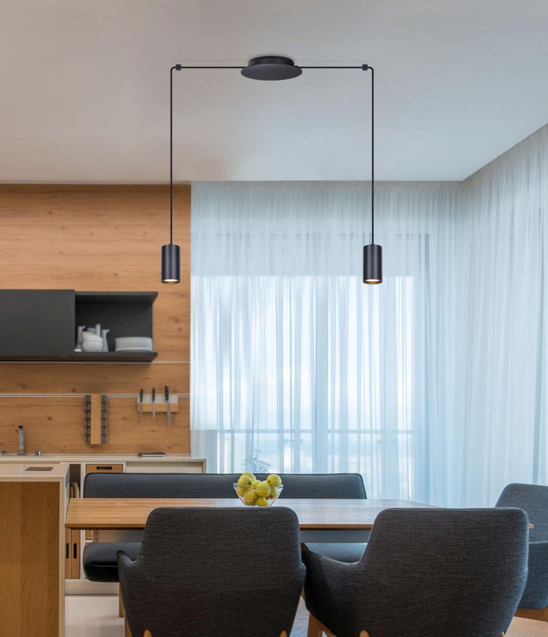 Kaja Puerto 2L linear suspension pendant lamp GU10 H 200.0cm