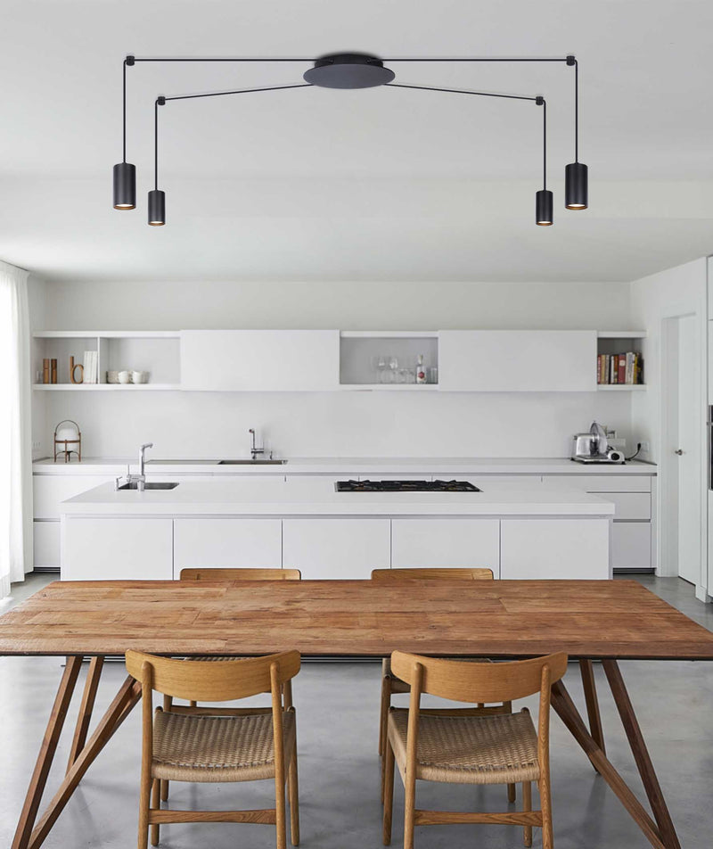 Kaja Puerto 4L pendant lamp GU10 H 200.0cm