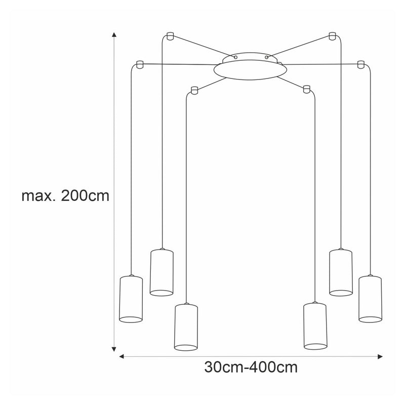 Kaja Puerto 6L pendant lamp GU10 H 200.0cm
