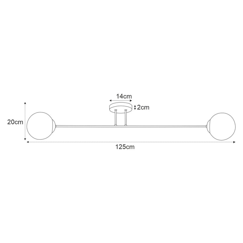 Kaja Isla 2L monorail ceiling lamp E14 H 20.0cm