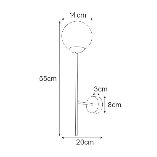 Kaja Isla 1L wall sconce lamp E14 H 55.0cm
