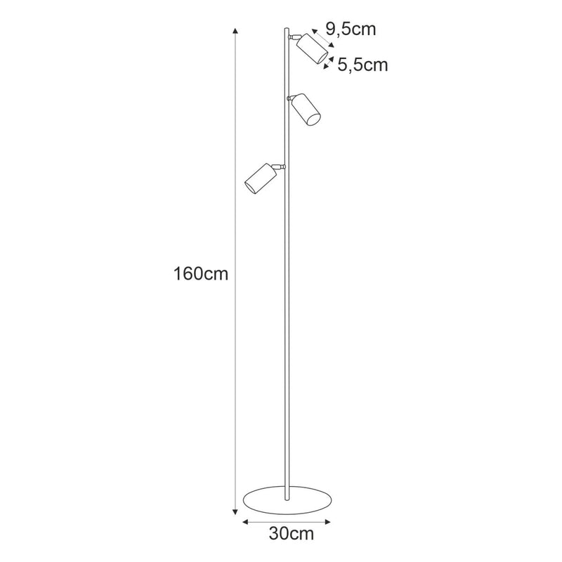 Kaja Monti 3L floor lamp GU10 H 160.0cm