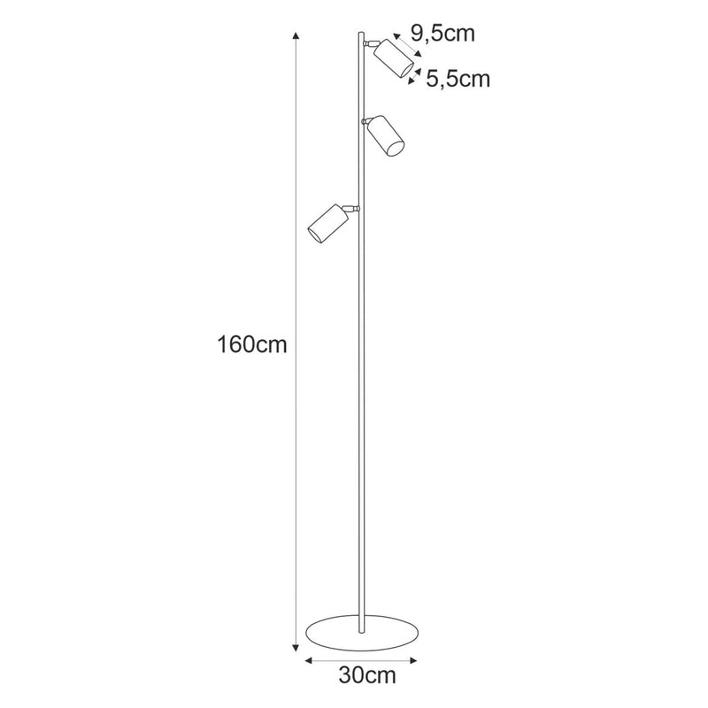 Kaja Kayla 3L floor lamp GU10 H 160.0cm