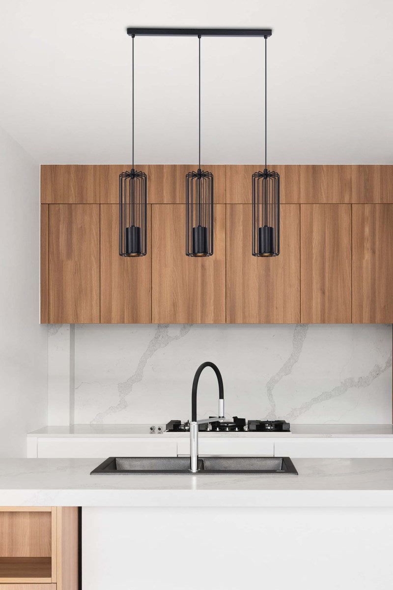 Kaja Falcon 3L linear suspension pendant lamp GU10 H 120.0cm