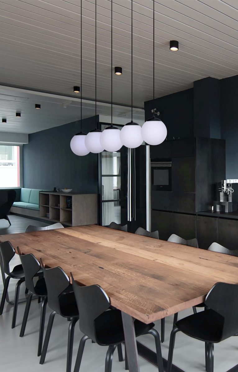 Kaja Camina 5L linear suspension pendant lamp E27 H 100.0cm