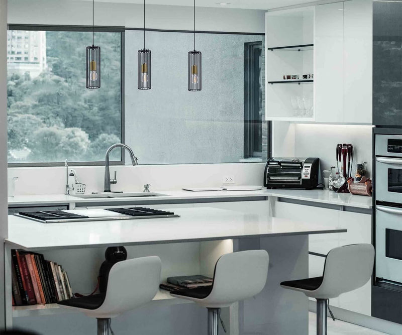 Kaja Gabia 3L linear suspension pendant lamp E27 H 120.0cm