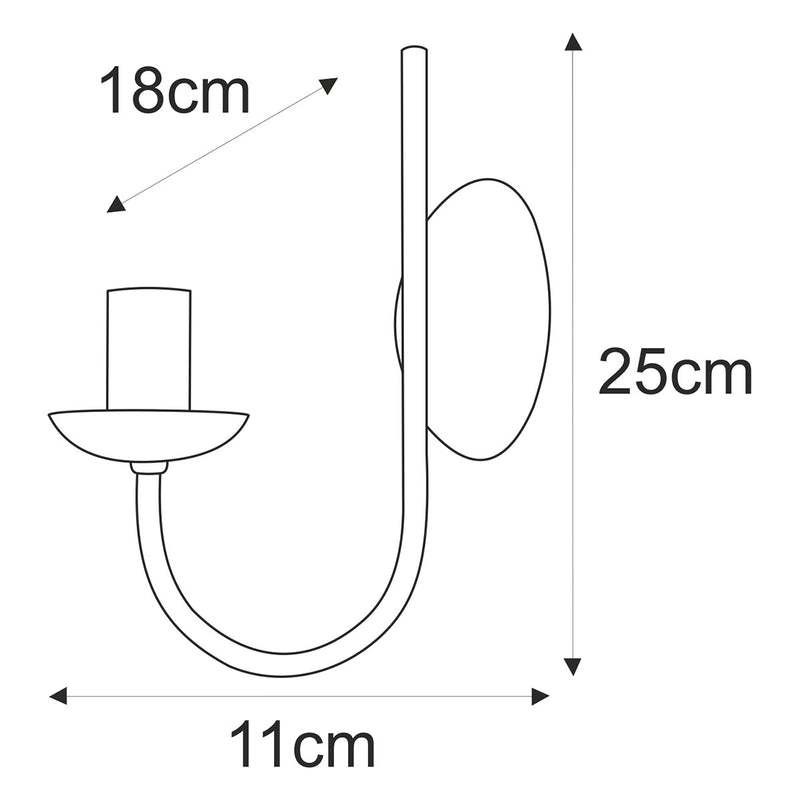 Kaja Haris 1L wall sconce lamp E14 H 25.0cm