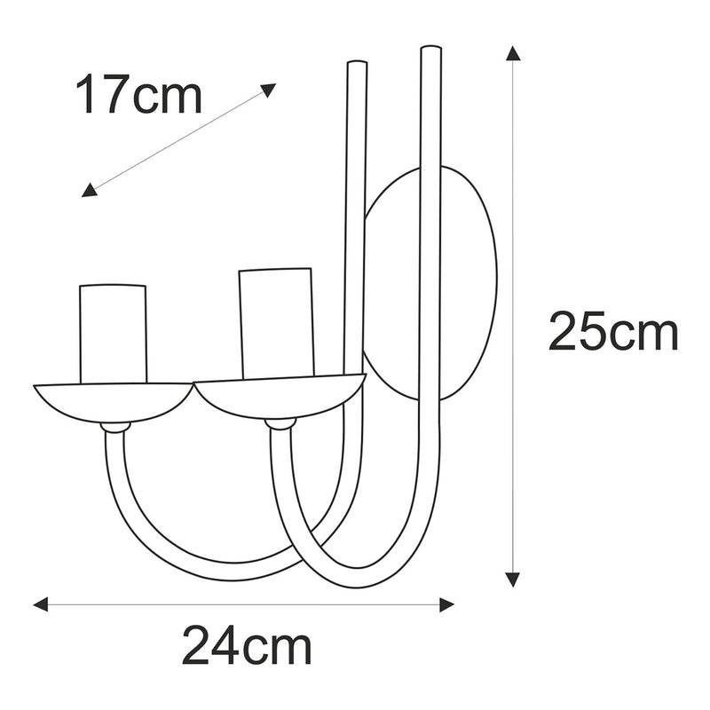 Kaja Haris 2L wall sconce lamp E14 H 25.0cm