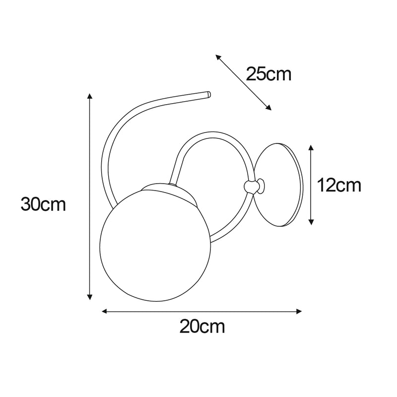 Kaja Floro 1L wall sconce lamp E14 H 30.0cm