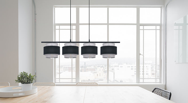Kaja Etela 4L linear suspension pendant lamp E27 H 100.0cm