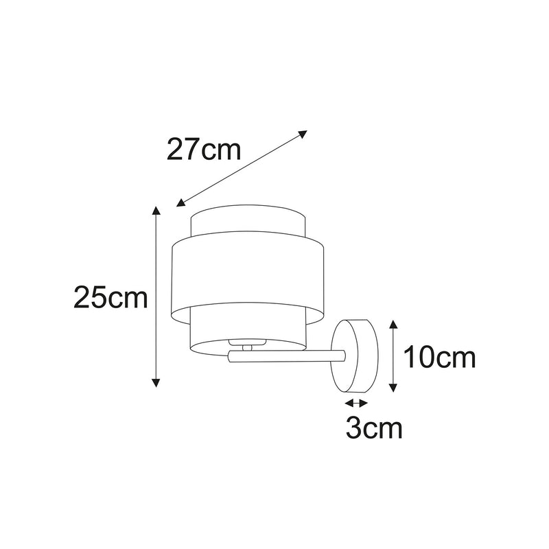 Kaja Gato 1L wall sconce lamp E27 H 25.0cm