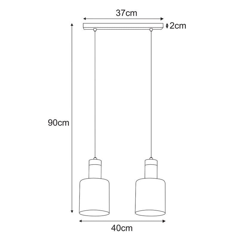 Kaja Brus 2L linear suspension pendant lamp E27 H 90.0cm