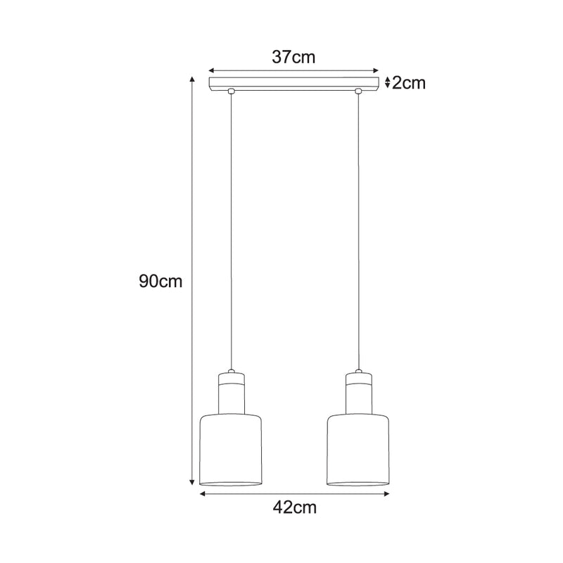 Kaja Alto 2L linear suspension pendant lamp E27 H 90.0cm