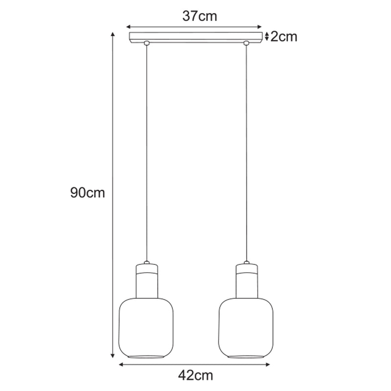 Kaja Denis 2L linear suspension pendant lamp E27 H 90.0cm