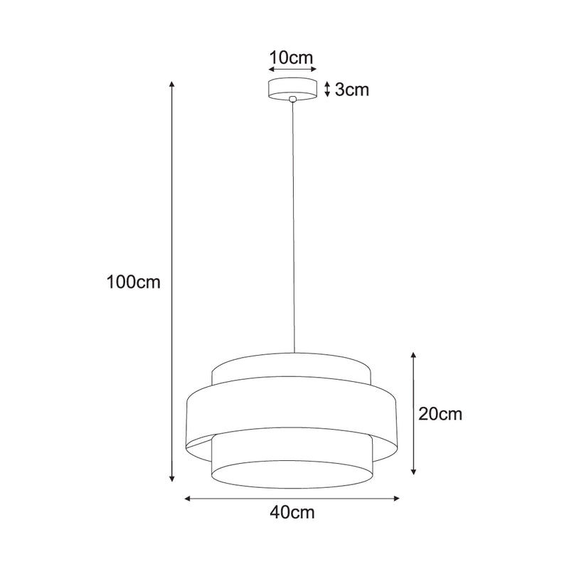 Kaja Cezar 1L pendant lamp E27 H 100.0cm