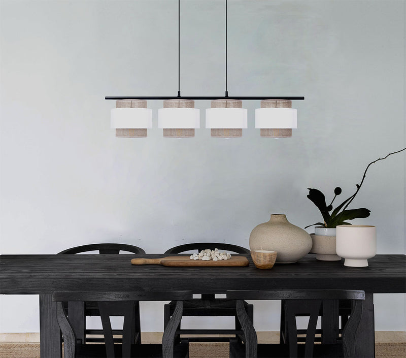 Kaja Cezar 4L linear suspension pendant lamp E27 H 100.0cm