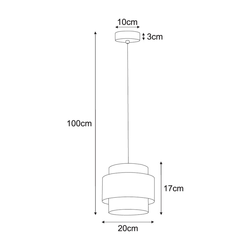 Kaja Amos 1L pendant lamp E27 H 100.0cm