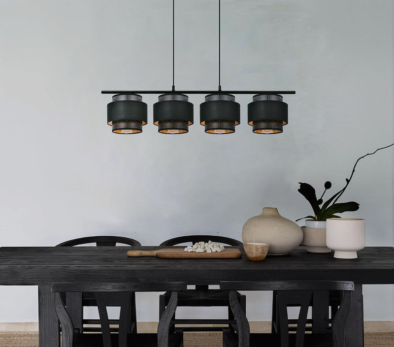 Kaja Amos 4L linear suspension pendant lamp E27 H 100.0cm