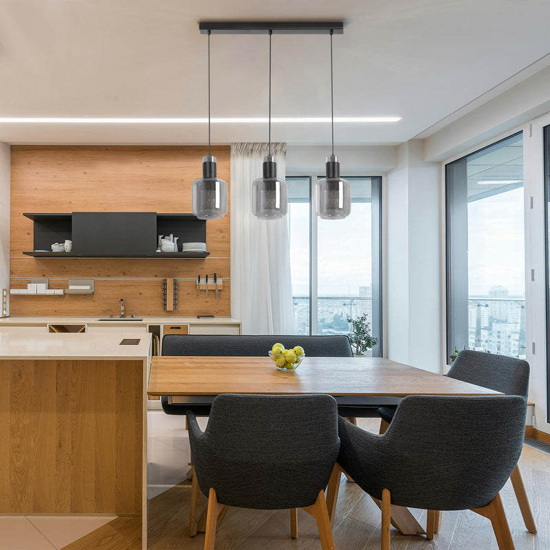 Kaja Denis 3L linear suspension pendant lamp E27 H 90.0cm