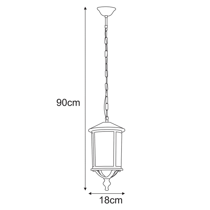 Kaja Detroit 1L outdoor pendant lamp E27 H 90.0cm