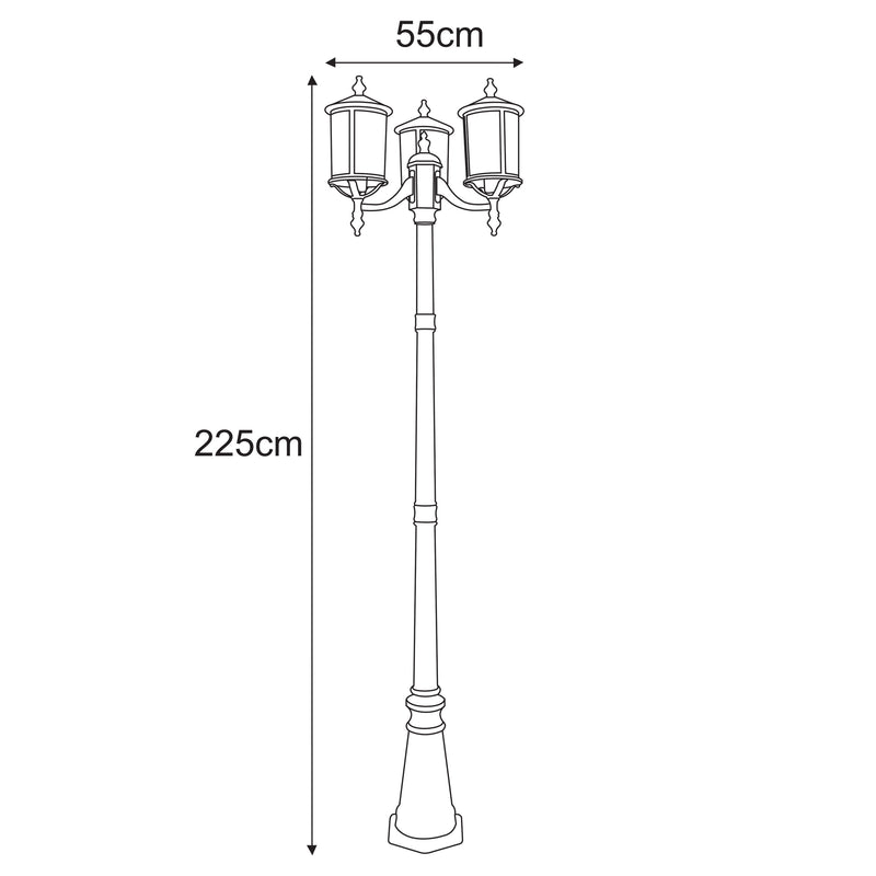 Kaja Chicago 3L street light E27 H 225.0cm