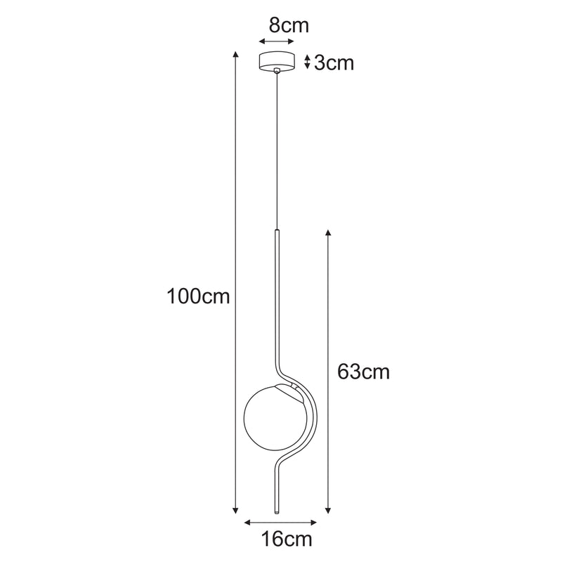 Kaja Neva 1L pendant lamp E14 H 100.0cm