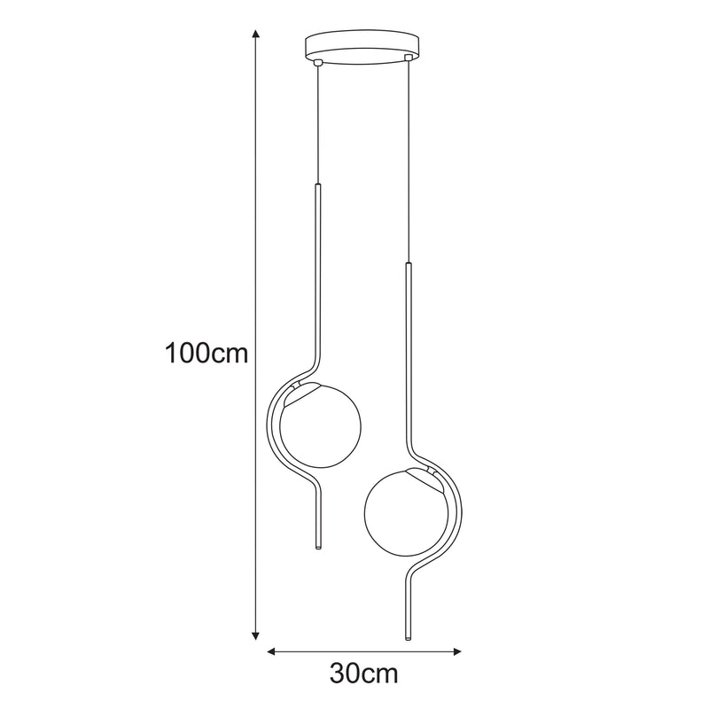 Kaja Vela 2L pendant lamp E14 H 100.0cm