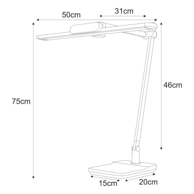 Kaja Ares task table lamp LED H 75.0cm