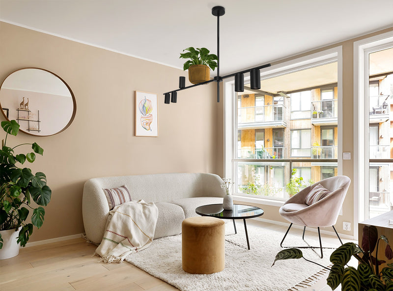 Kaja Rocco 5L linear suspension pendant lamp GU10 H 70.0cm