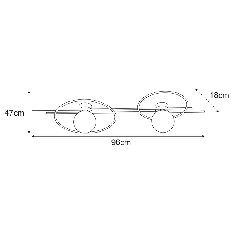 Kaja Astra 2L wall lamp E14 H 47.0cm