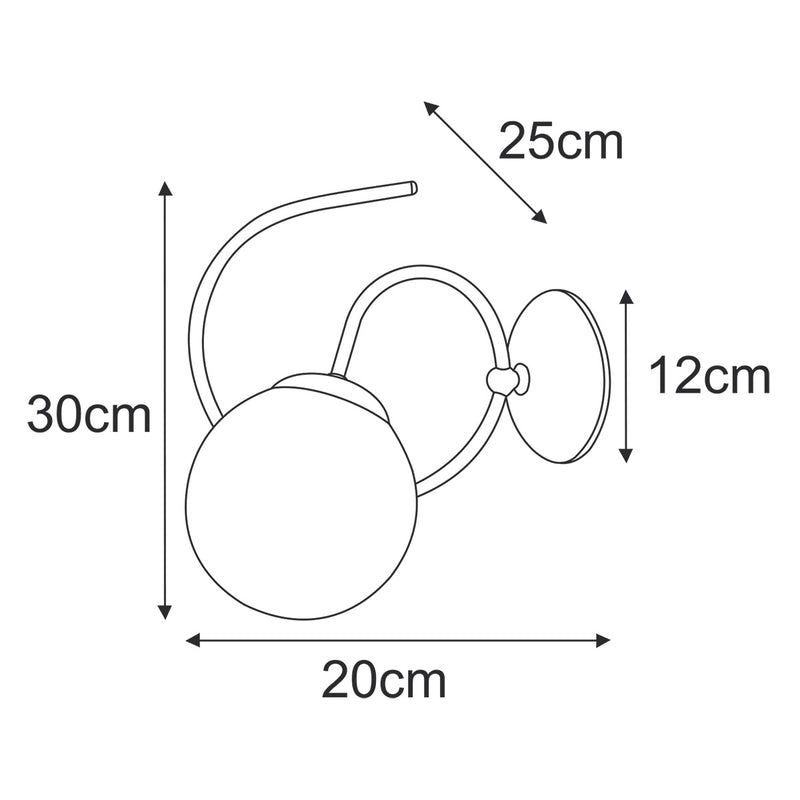 Kaja Nela 1L wall sconce lamp E14 H 30.0cm