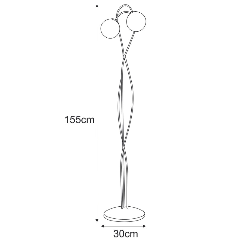 Kaja Nela 2L floor lamp E14 H 155.0cm