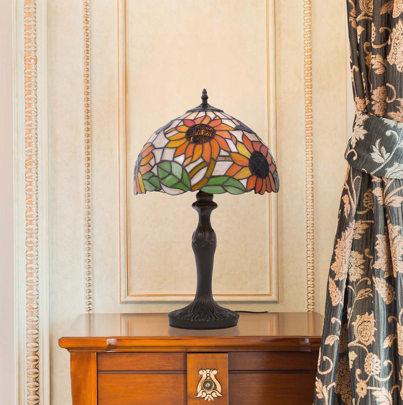 Kaja Sunflower 1L tiffany table lamp E27 H 45.0cm