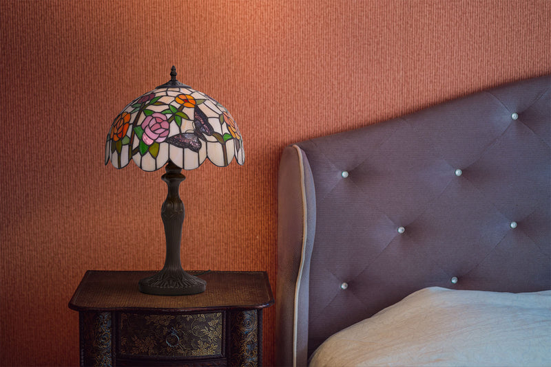 Kaja Rose 1L tiffany table lamp E27 H 45.0cm