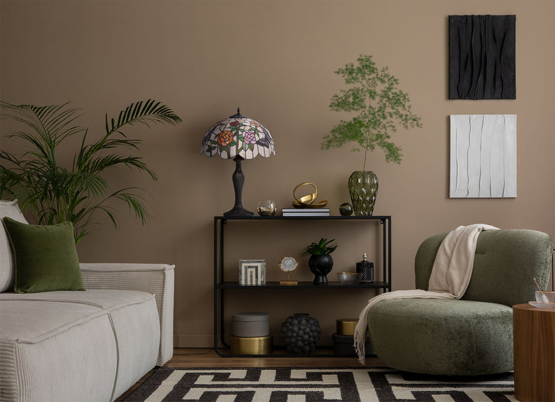 Kaja Rose 1L tiffany table lamp E27 H 60.0cm