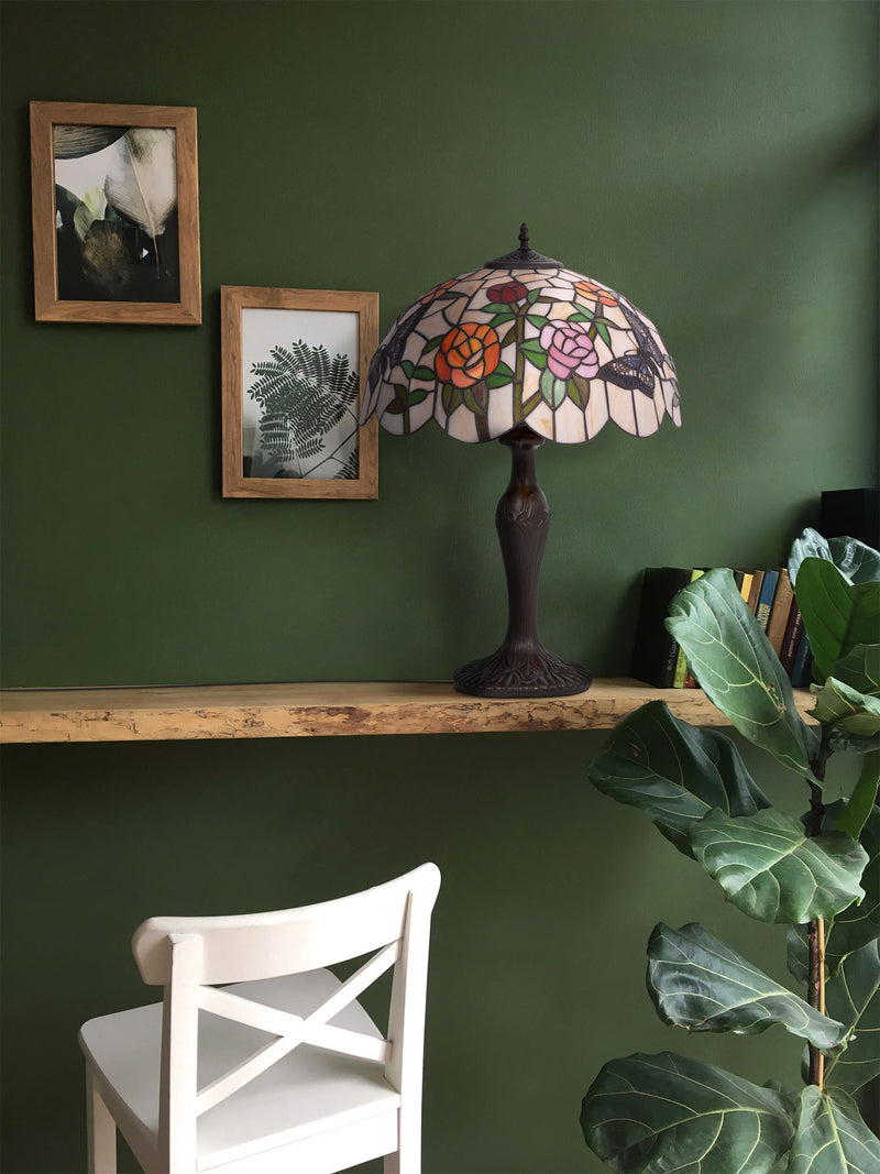 Kaja Rose 1L tiffany table lamp E27 H 60.0cm