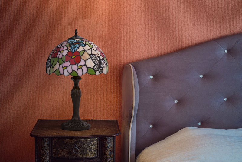Kaja Butterfly 1L tiffany table lamp E27 H 45.0cm